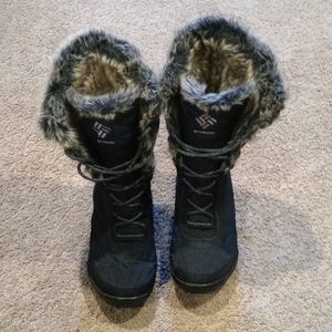 Columbia Minx Mid III Waterproof Black Faux Fur Insulated Winter Calf Boots 9